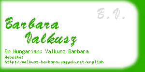 barbara valkusz business card